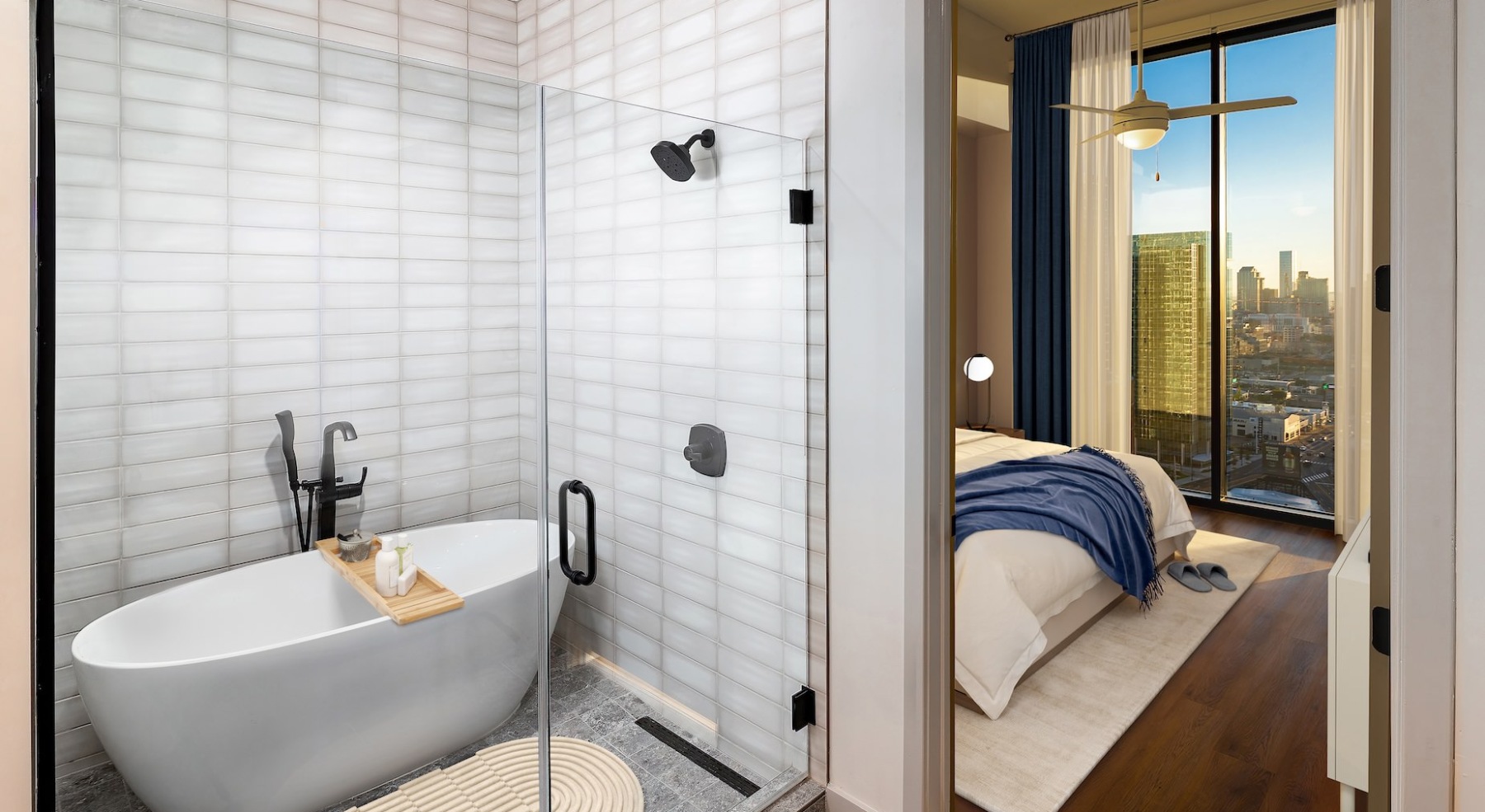 Spa-Inspired Baths with Wet Room*