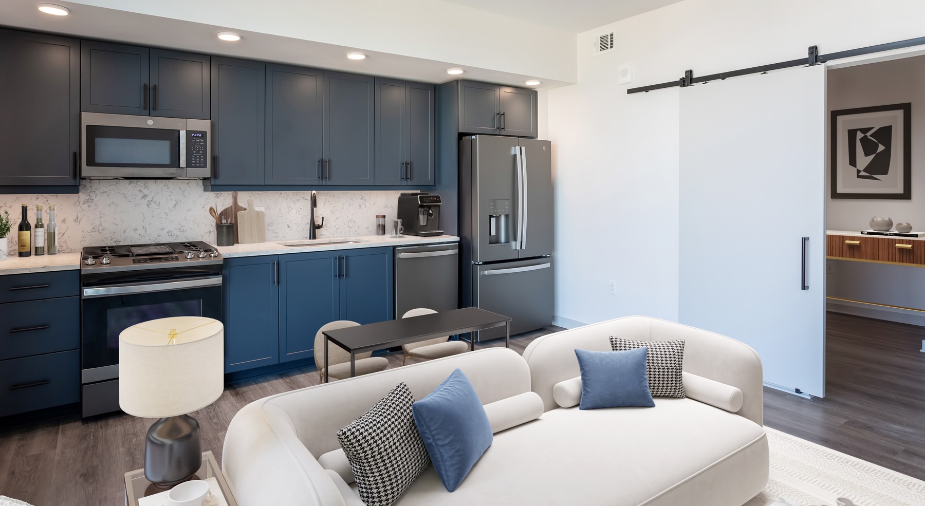 Well-lit kitchen with ample counter space
