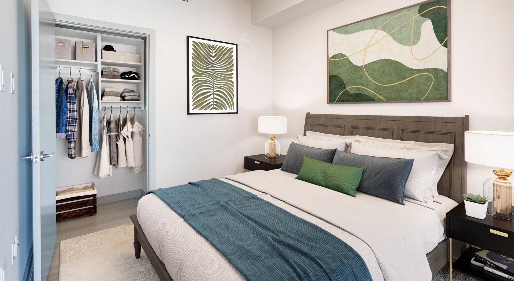 Bedroom with spacious closet